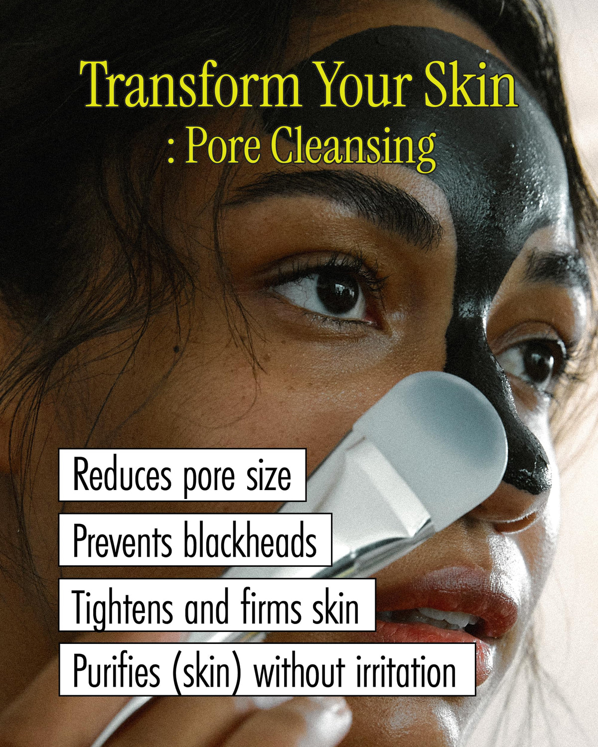 BRMUD Relief Mud Peel Off Mask Jericho Rose extract highlight for soothing skin feel.
