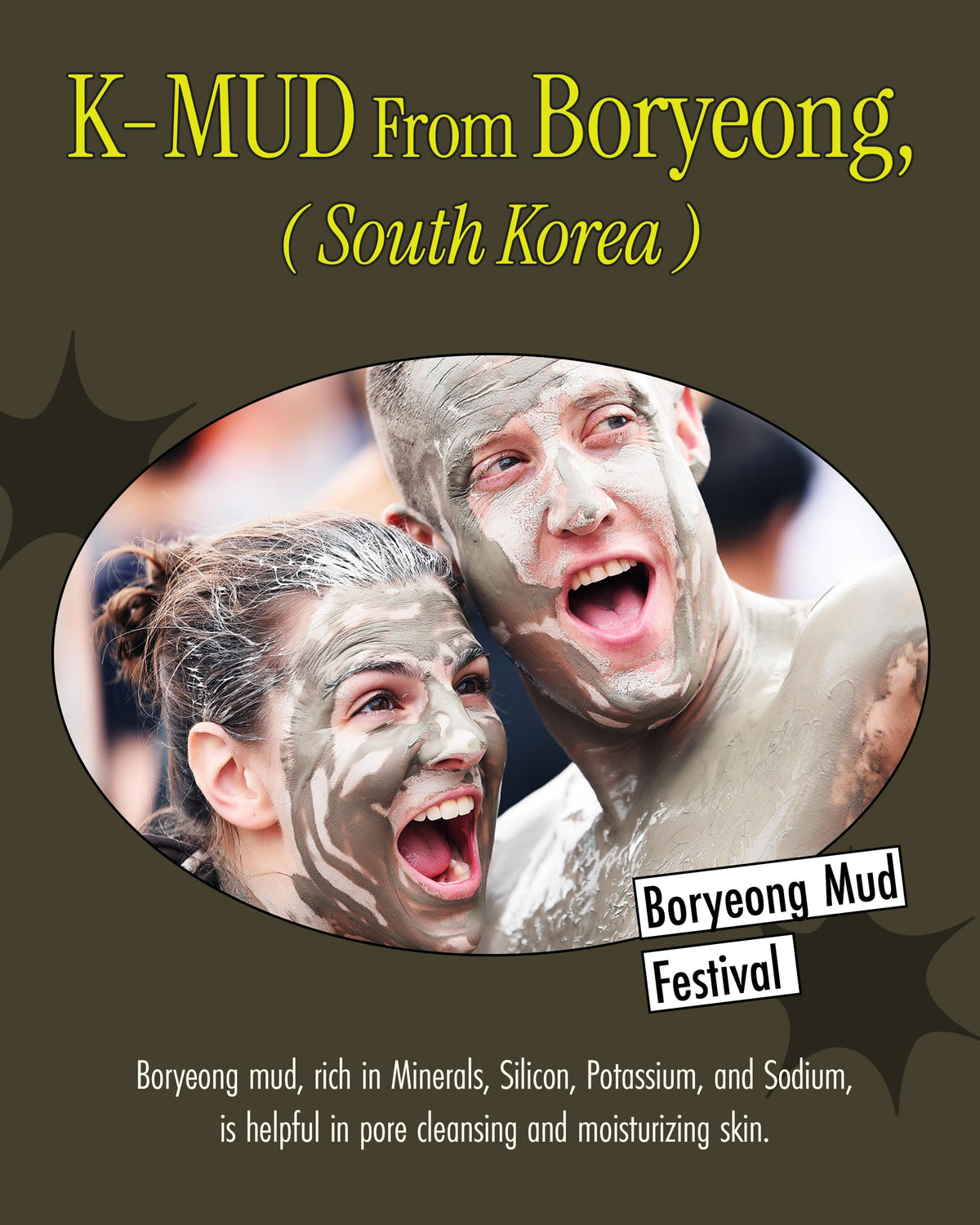 BRMUD Relief Mud Peel Off Mask peeling action demonstrates pore cleansing and fresh skin feel.
