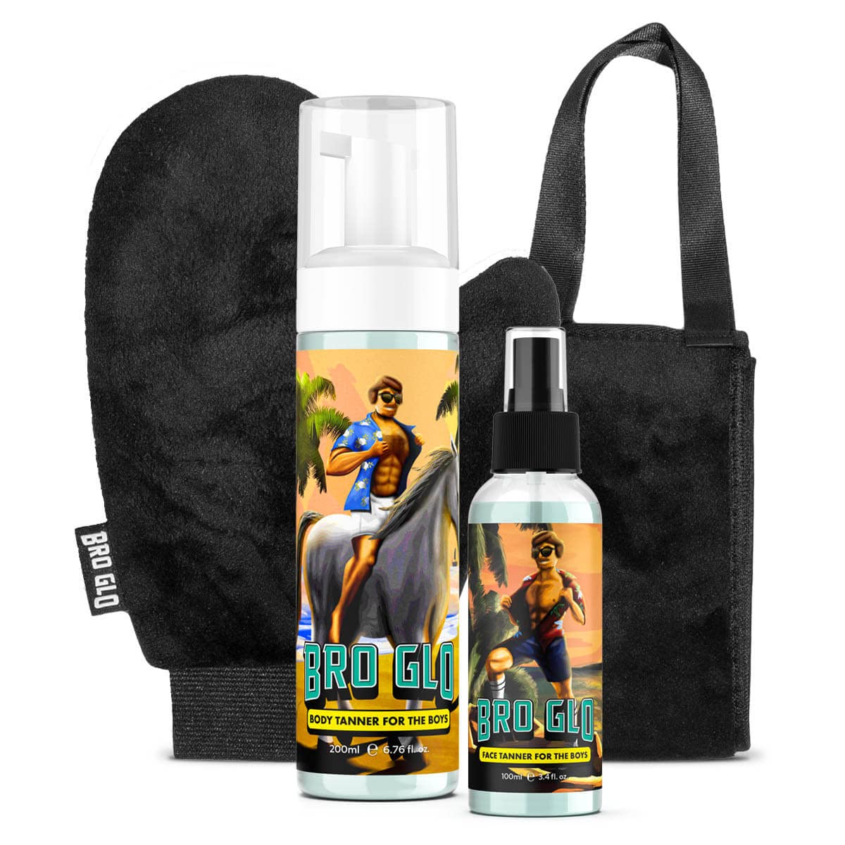 Bro Glo King Bundle pack shot showing light water-based formula for comfortable daily use.