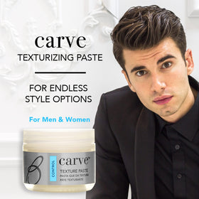 Close-up of Carve Texture Paste giving a semi-gloss, sculpted look.