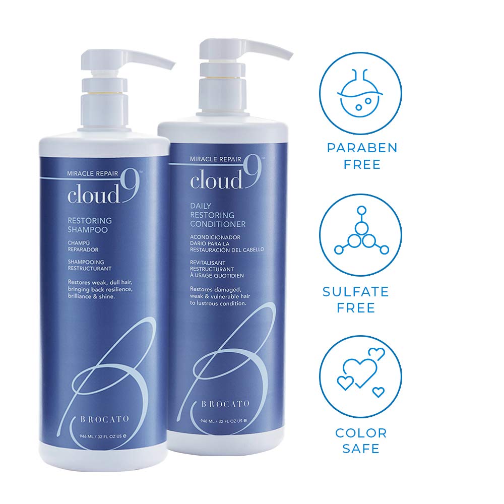 Brocato Cloud 9 shampoo foam demonstrates nourishing cleanse while protecting color and improving texture.