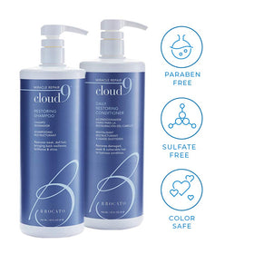 Brocato Cloud 9 shampoo foam demonstrates nourishing cleanse while protecting color and improving texture.