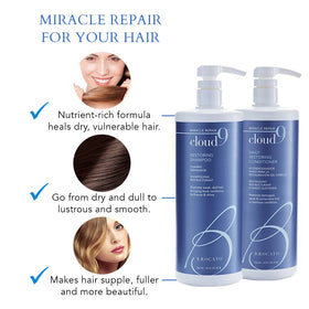 Brocato Cloud 9 wheat protein shine visible as glossy, healthy-looking hair.
