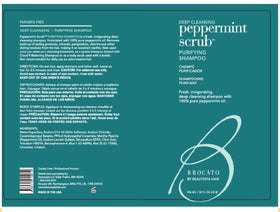 Brocato Peppermint Scrub clarifying foam on hair showing refreshing cleanse