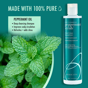 Brocato Peppermint Scrub on wet hair adds shine