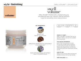 Brocato Swell Volume Styling Clay in hands for instant texture and volumized style.