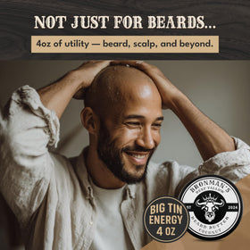 Bronmans ready-to-use beard balm on desk with comb