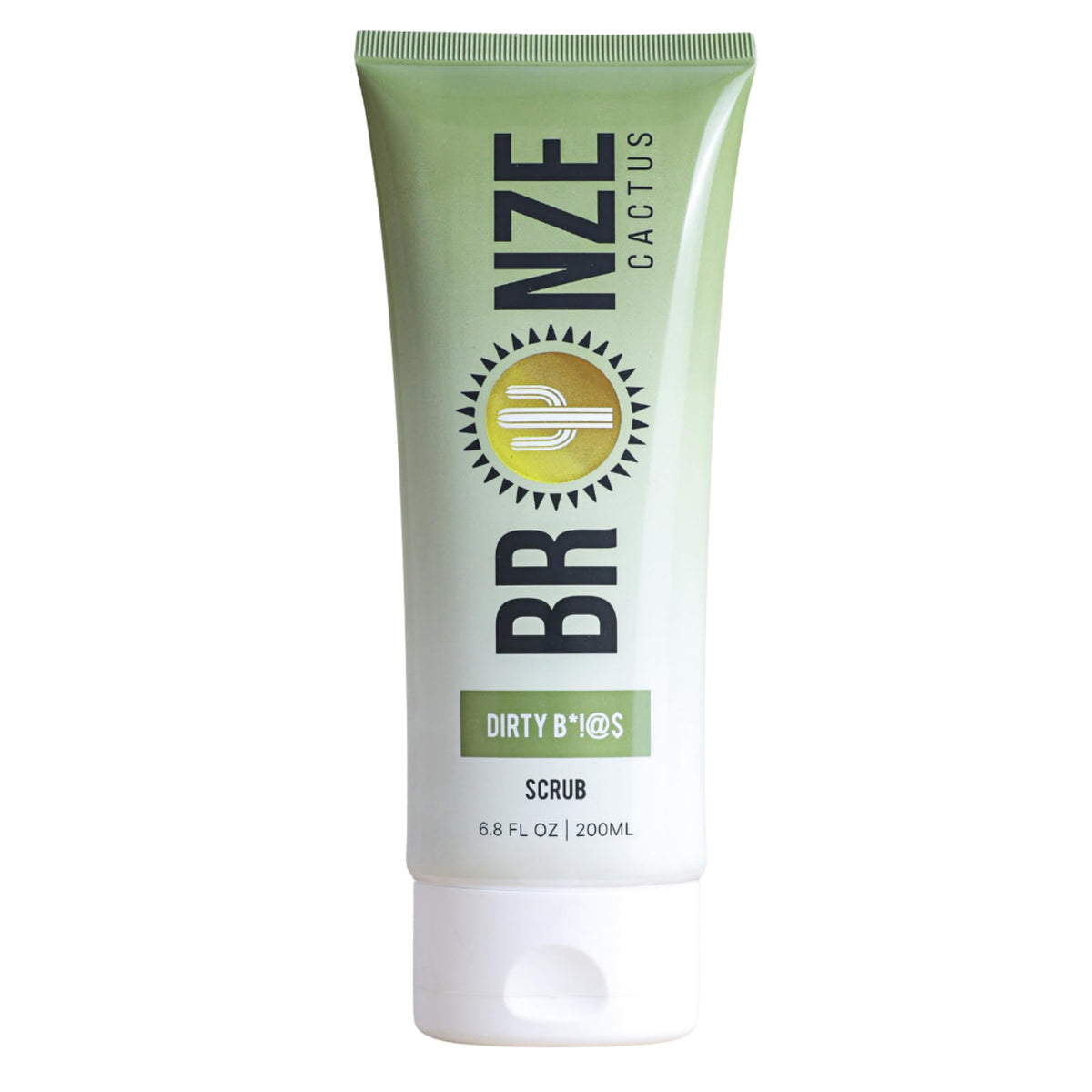 Bronze Cactus Dirty B*!@S exfoliating scrub jar ready for a spa-like pre-tan prep