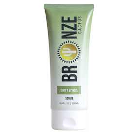 Bronze Cactus Dirty B*!@S exfoliating scrub jar ready for a spa-like pre-tan prep