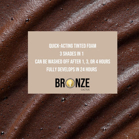 Bronze Cactus Express Mousse vegan cruelty-free badge signals ethical beauty choice.