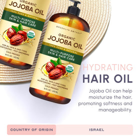 Brooklyn Botany Jojoba Oil label hexane-free signals clean, natural carrier base.