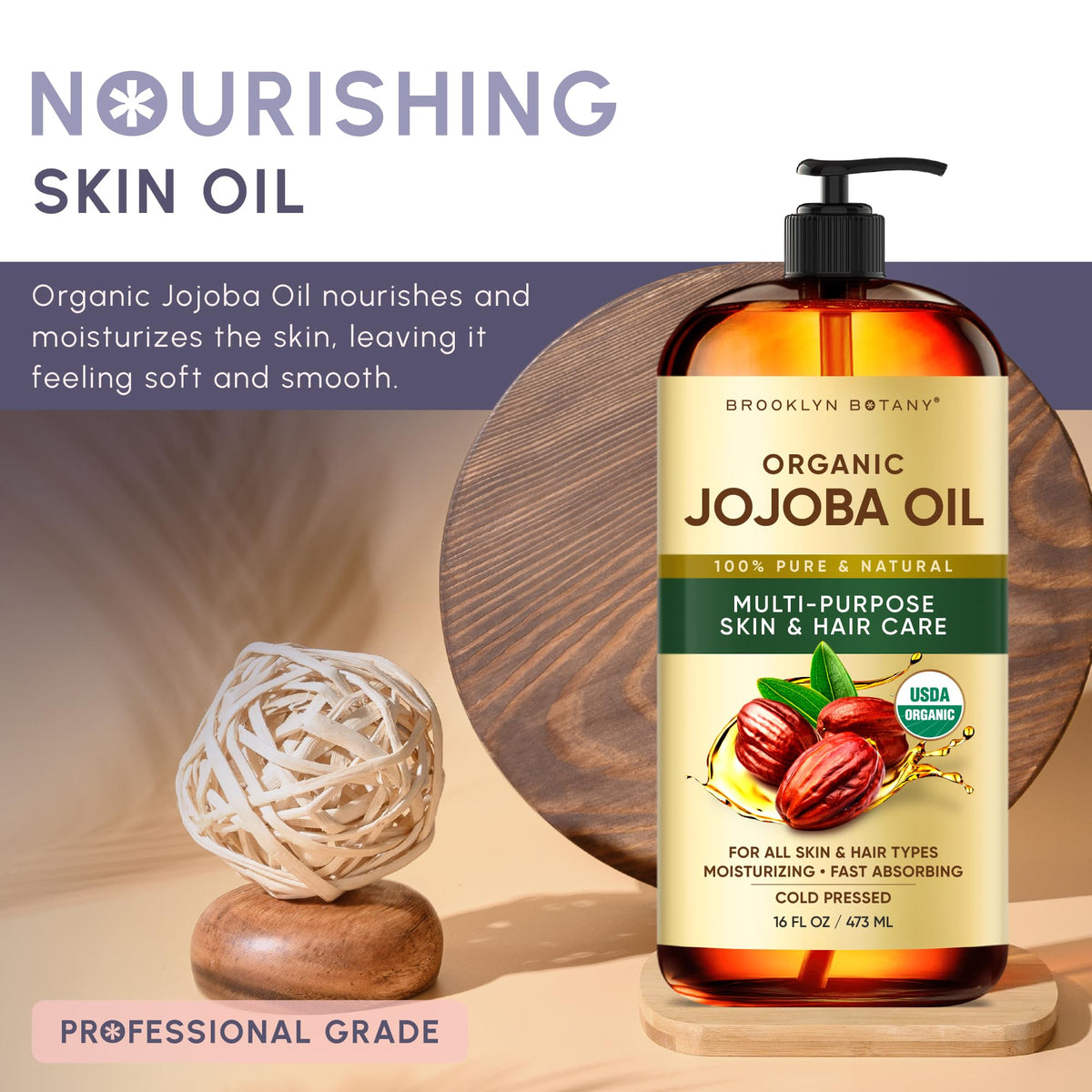 Brooklyn Botany Jojoba Oil pour illustrates easy blending with essential oils.