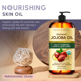 Brooklyn Botany Jojoba Oil pour illustrates easy blending with essential oils.