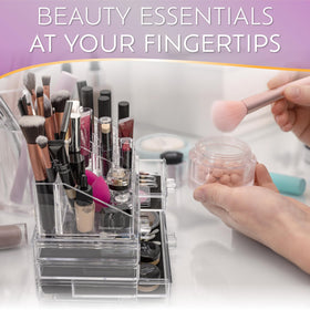 Brookstone jewelry storage compartments keep earrings and rings organized