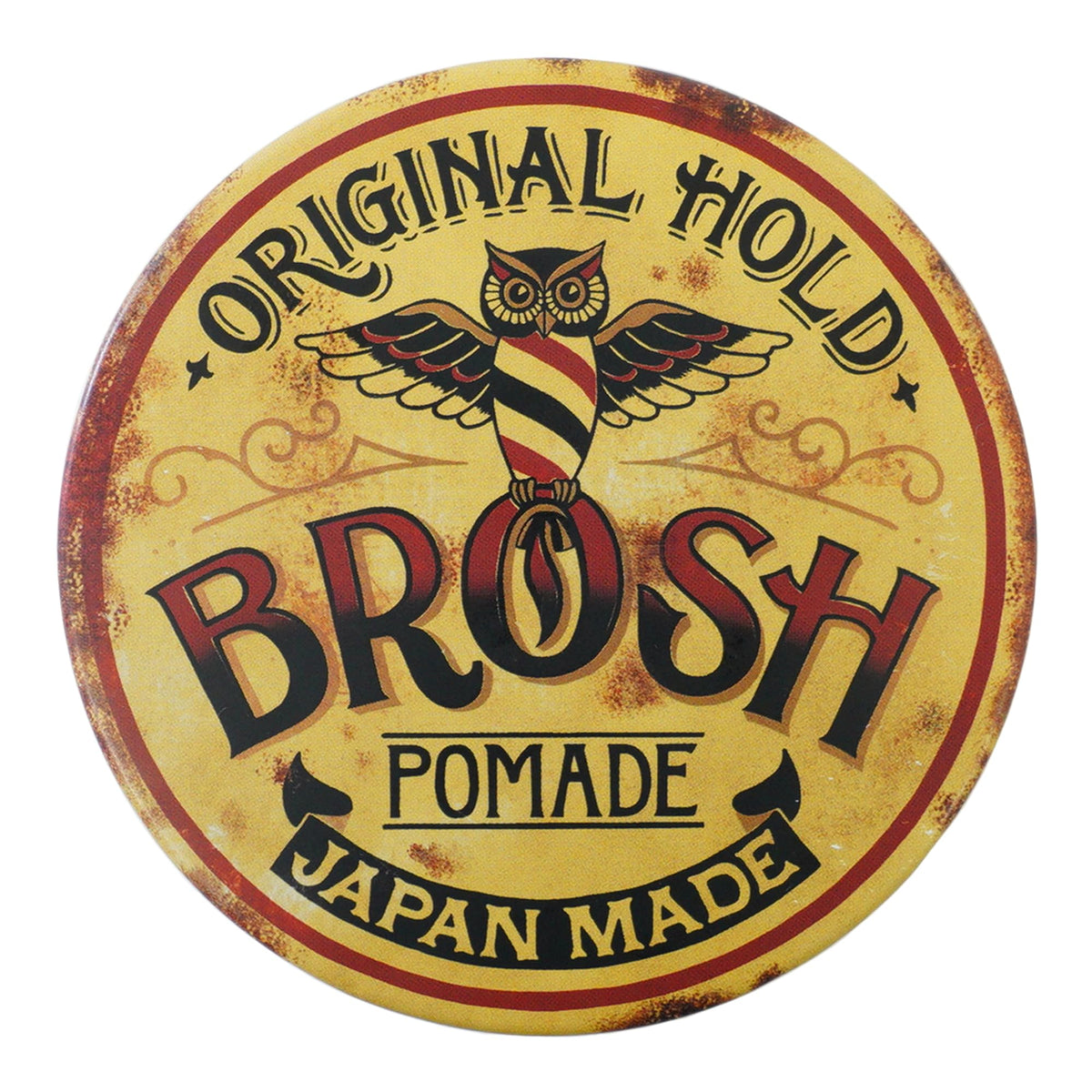 BROSH Original Pomade bottle closeup highlighting strong hold and easy washout