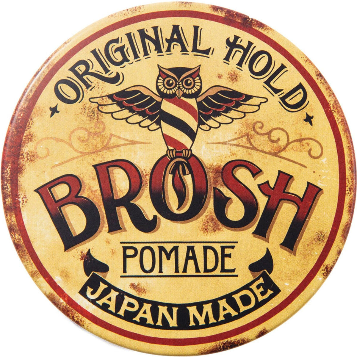 BROSH Original Pomade strong hold bottle close-up for lasting style
