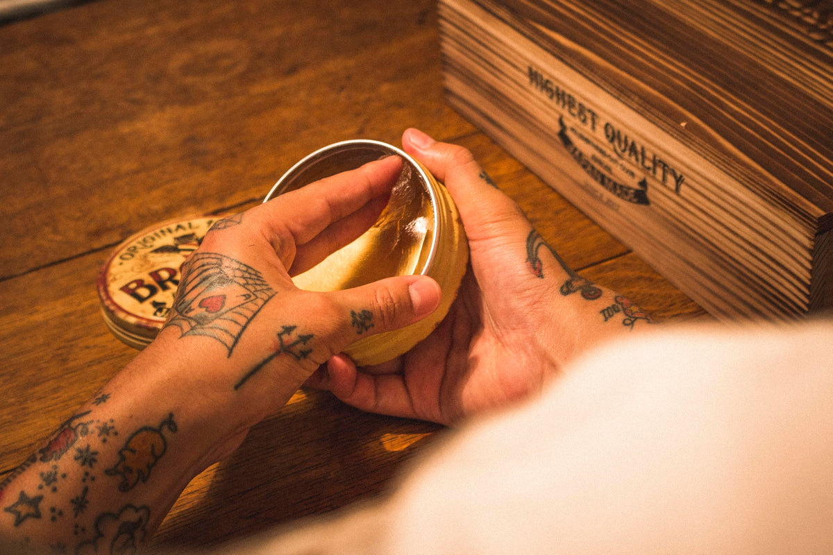 BROSH Original Pomade water-based formula washout visible on bottle