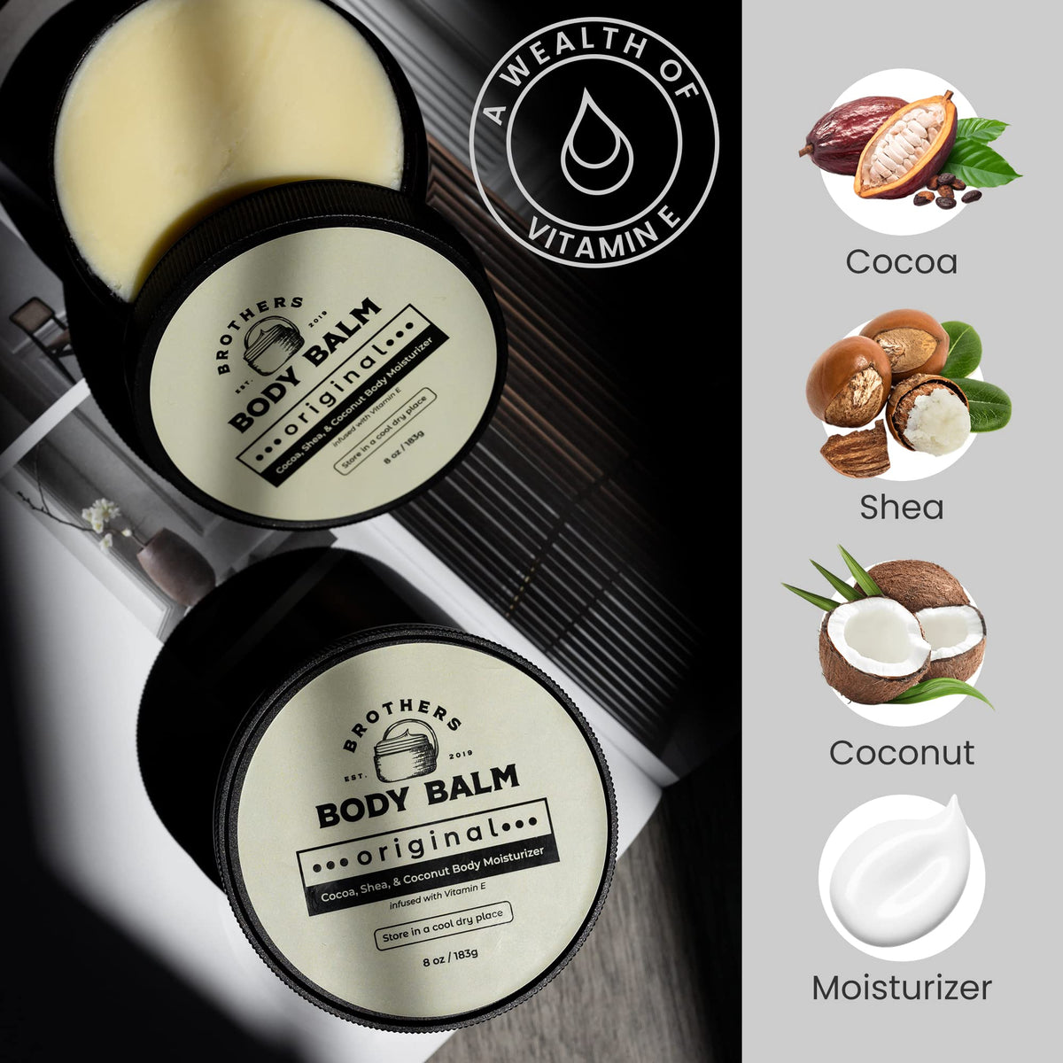 Brothers Body Balm in small-batch packaging reflects handmade quality