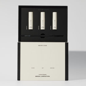 Brow Code at-home lamination kit packaging for easy DIY brow styling.