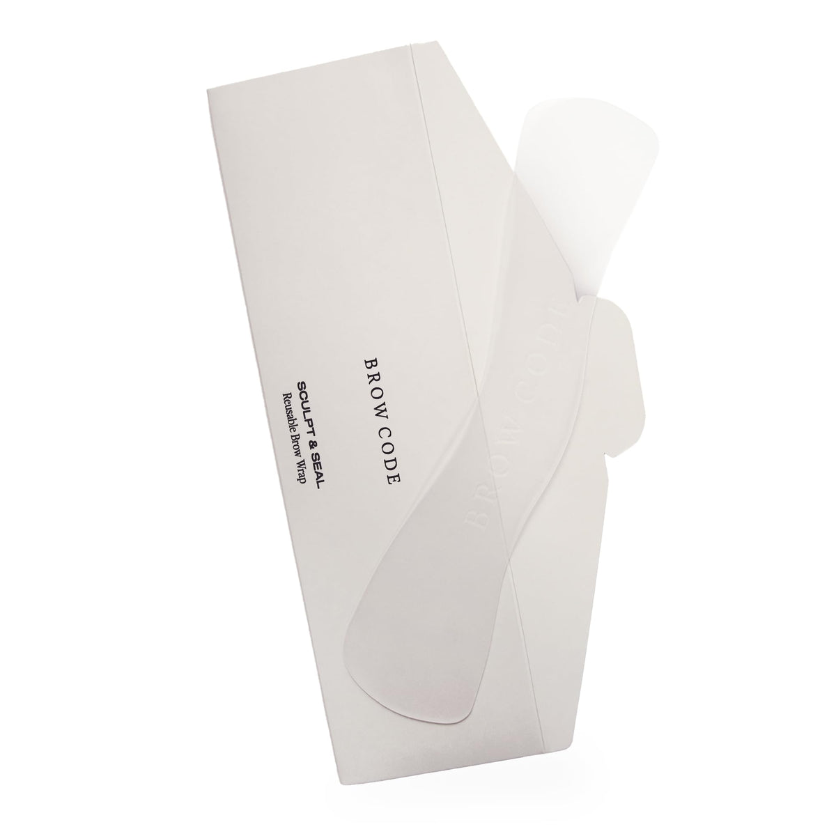 Brow Code Sculpt & Seal wrap close-up shows premium silicone flexibility for even product absorption.