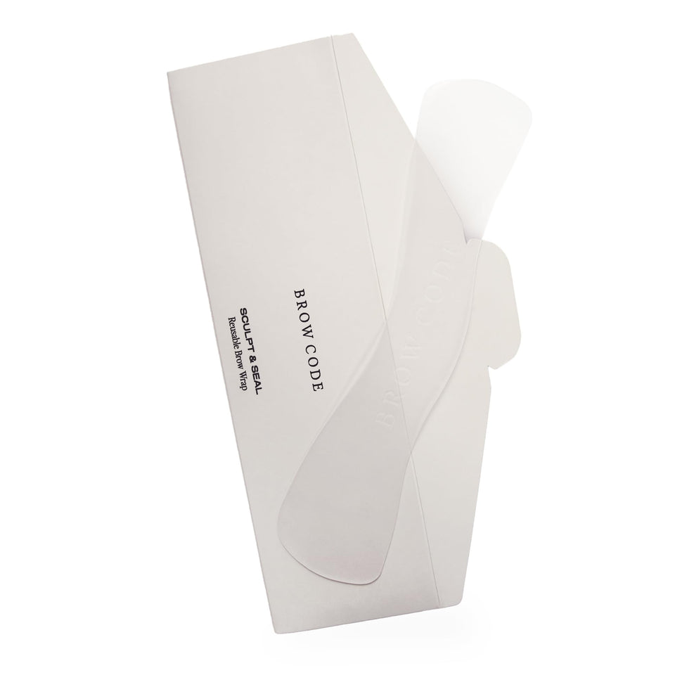 Brow Code Sculpt & Seal wrap close-up shows premium silicone flexibility for even product absorption.