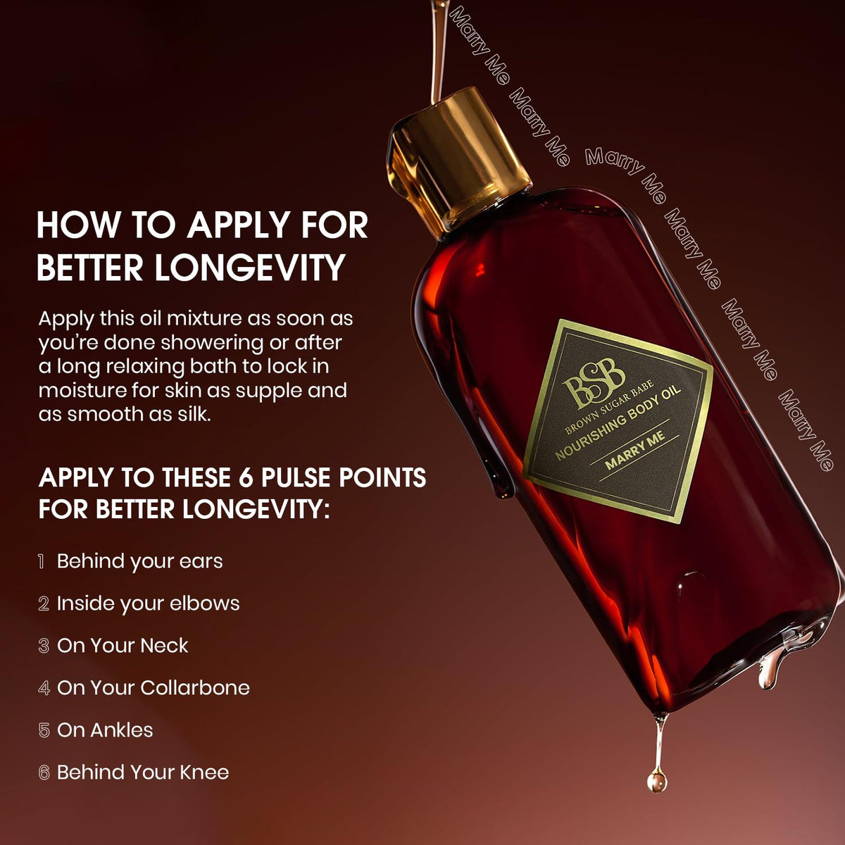 Brown Sugar Babe Marry Me label highlights black currant and freesia notes