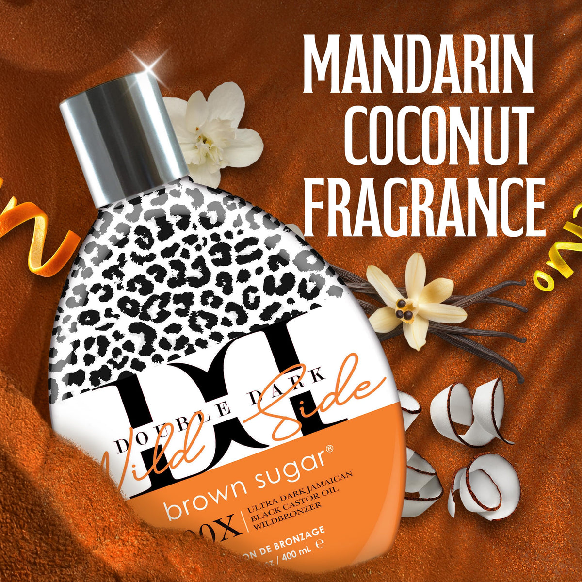 Brown Sugar carrot oil visual showcases nourishing bronze-enhancing oil blend.