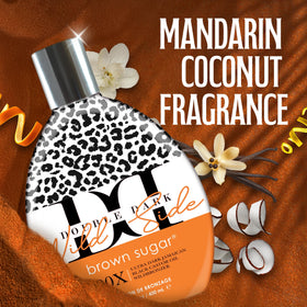 Brown Sugar carrot oil visual showcases nourishing bronze-enhancing oil blend.