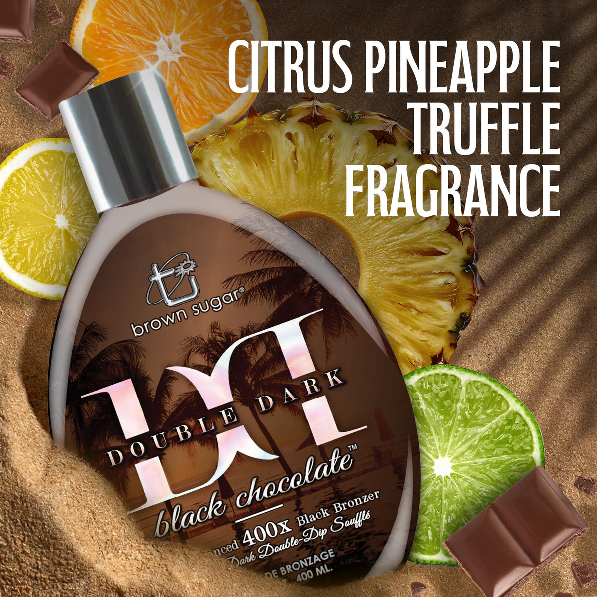 Brown Sugar Double Dark coconut and shea butter blend delivers conditioning.