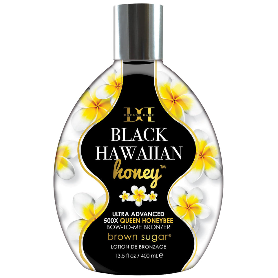 Brown Sugar Double Dark Hawaiian Honey lotion bottle pour delivers a rich bronze glow.