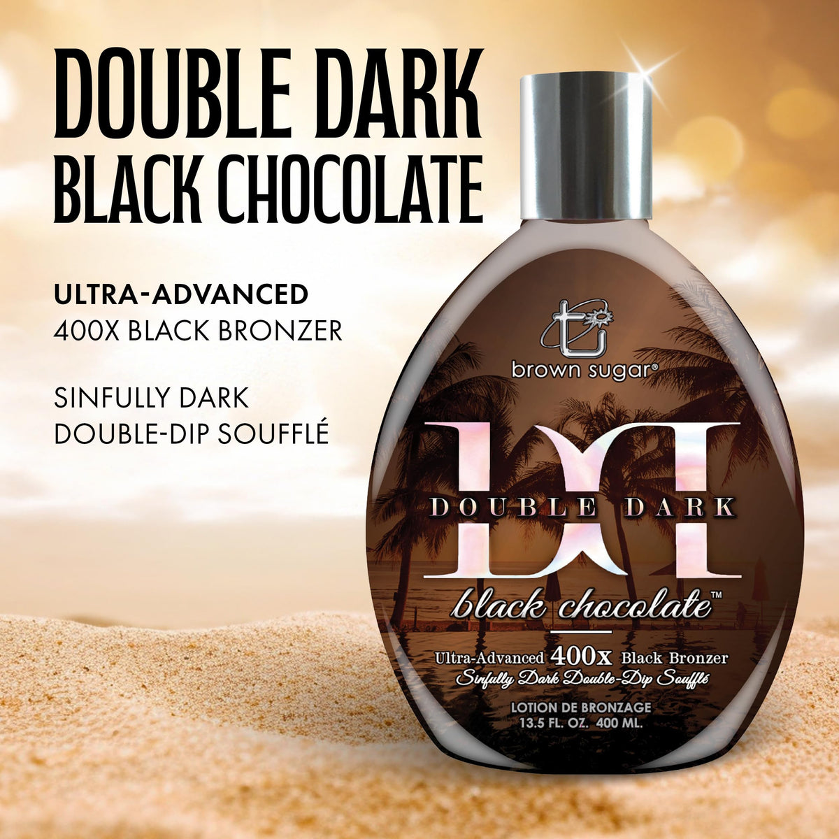 Brown Sugar Double Dark lotion application glides smoothly for rich color.