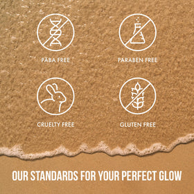 Brown Sugar glow-ready skin after application suggests tan durability and even radiance.