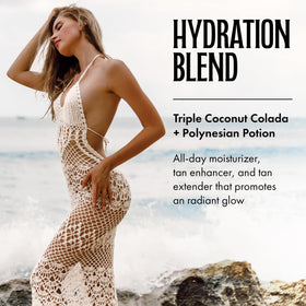 Brown Sugar tan extender application spread showing silky texture for daily hydration.