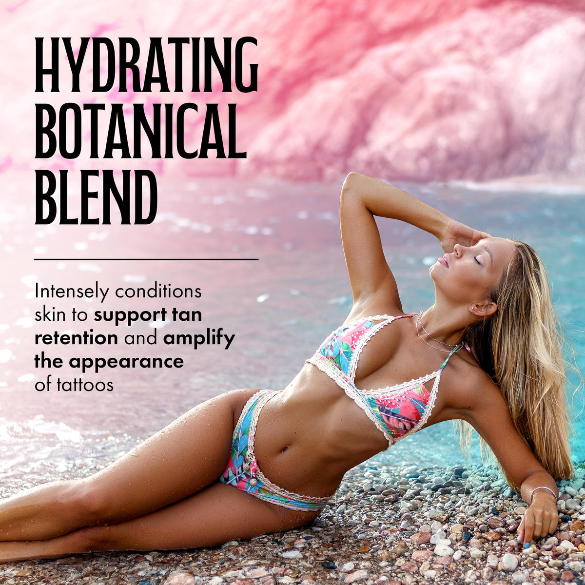 Brown Sugar tigergrass and ocean botanicals refresh tattoos and enhance vibrancy.