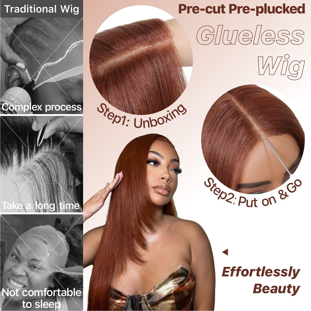 BrownBomb Cooper Blond wig with heat-resistant synthetic fibers for durability