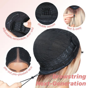 BrownBomb layered wig with curtain bangs for face-framing style.