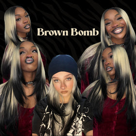 BrownBomb heat-resistant synthetic fibers deliver soft, knot-free wear.