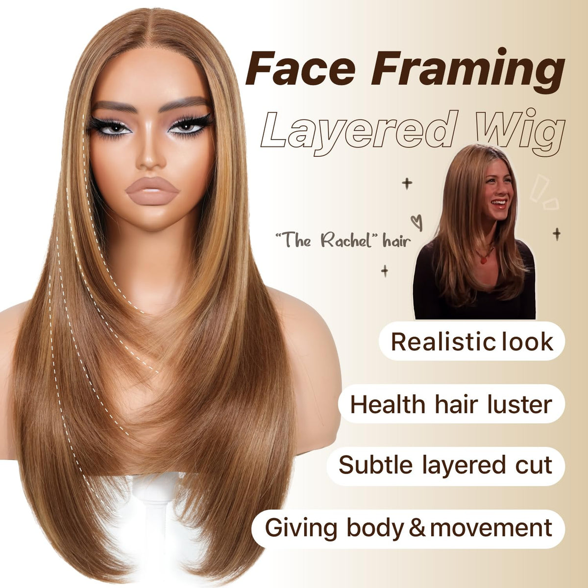 BrownBomb honey-blonde gradient wig showing layered texture and movement