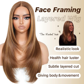 BrownBomb honey-blonde gradient wig showing layered texture and movement