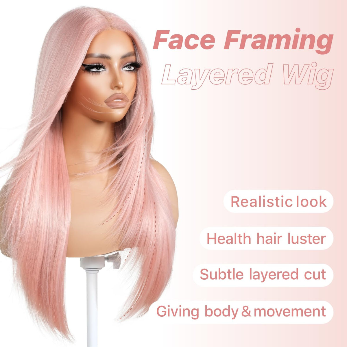 BrownBomb light pink lace front close-up with natural hairline and lace detail.