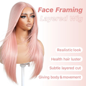 BrownBomb light pink lace front close-up with natural hairline and lace detail.
