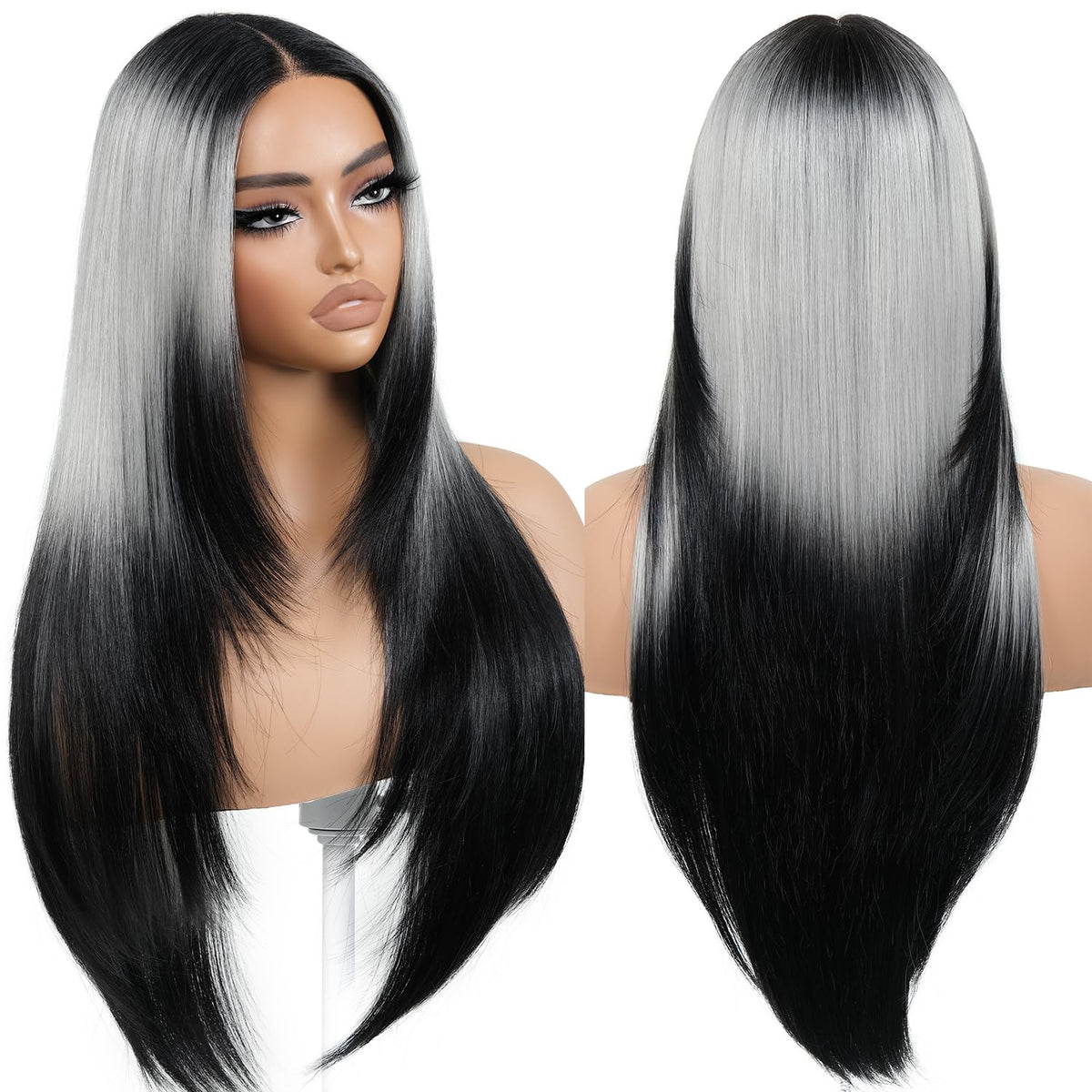 BrownBomb ombre silver grey wear-and-go wig for quick everyday glamour