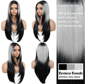 BrownBomb pre-plucked cut wig with bangs for easy styling