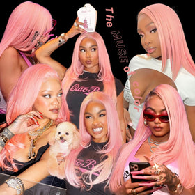 BrownBomb pre-plucked lace front wig ready to wear.