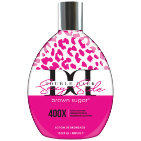 Brown Sugar Double Dark Lotion bottle shows a sleek at-home tanning option