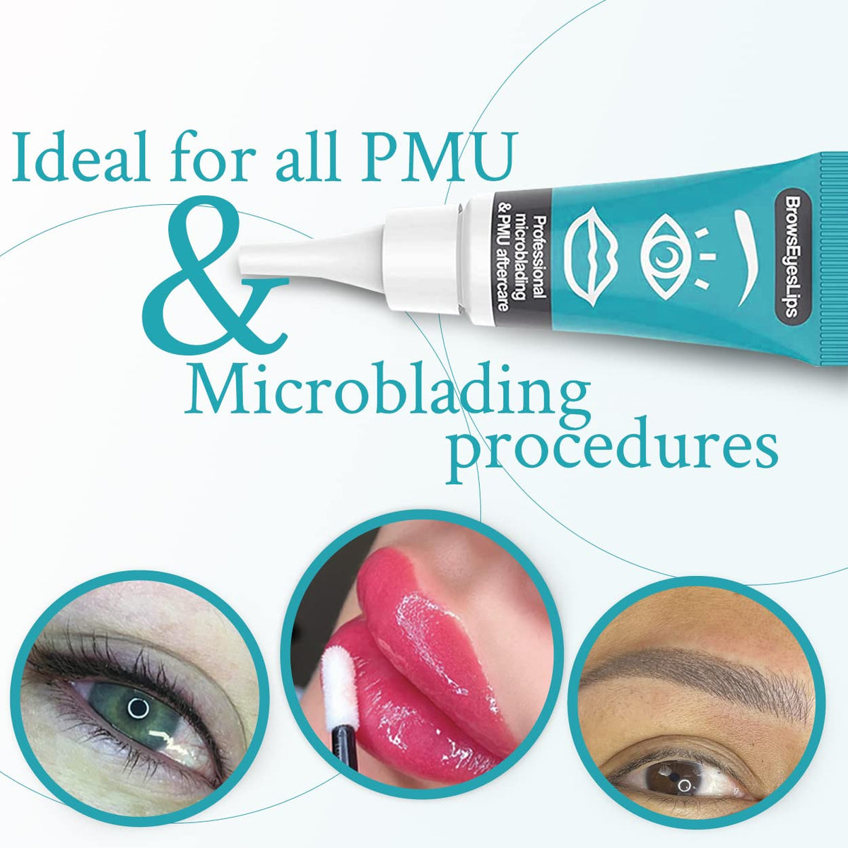 Brows Eyes Lips ointment-application-closeup supports gentle nightly aftercare.