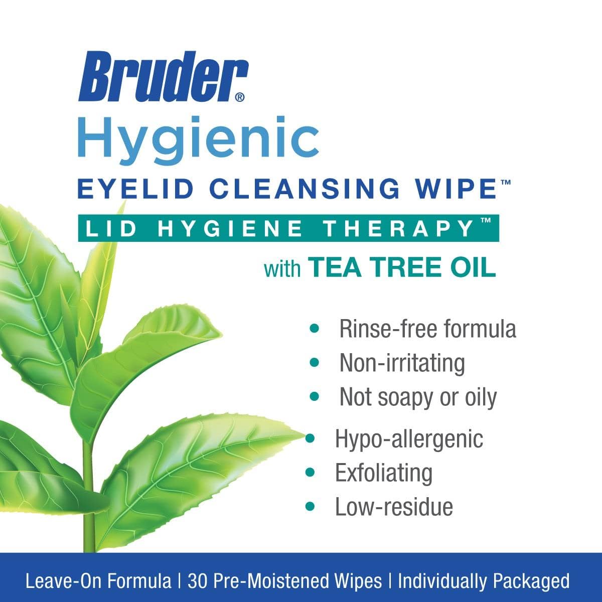 Bruder Eyelid Wipes in use, pre-moistened and ready for daily cleansing