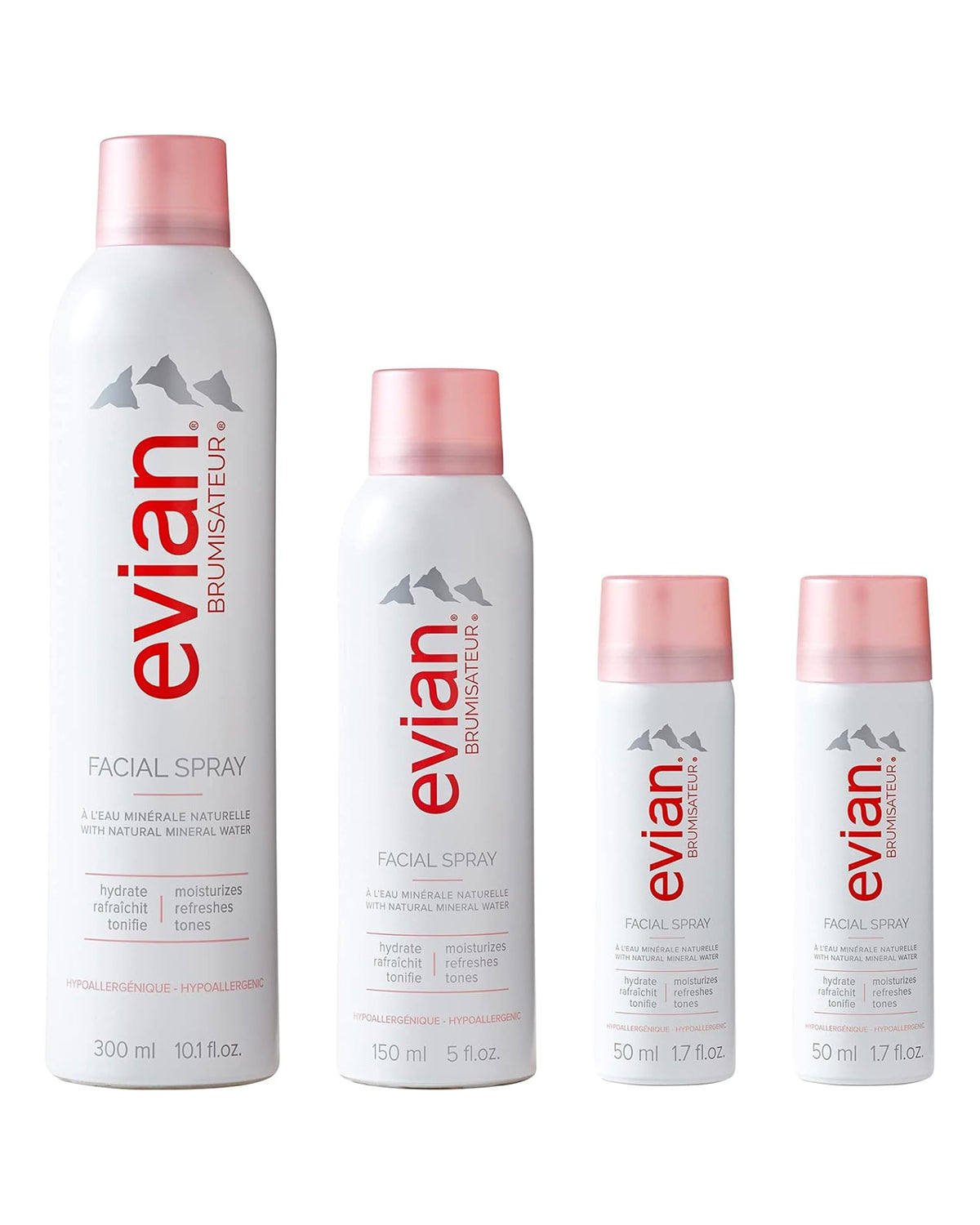 BRUMISATEUR Evian Facial Spray 24/7 kit front view hydrates skin on the go