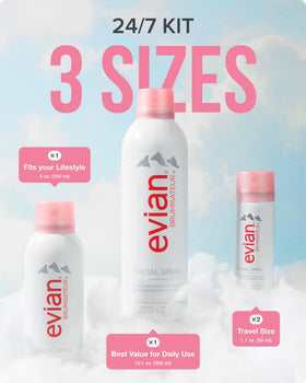 BRUMISATEUR Evian facial spray helps set makeup with a natural dewy glow