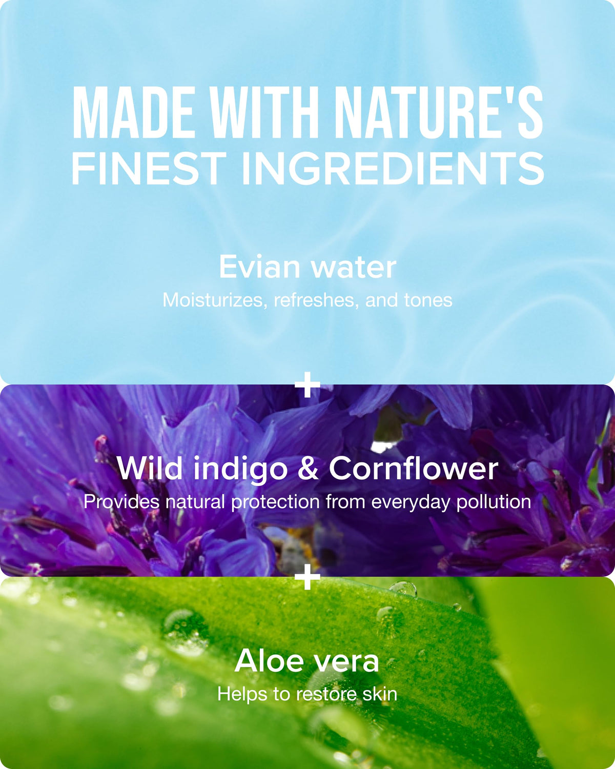 BRUMISATEUR Evian Protect Facial Mist organic cornflower softening visual.